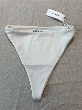 Aexae White High-Cut Bikini Bottom. Size S. NWT.